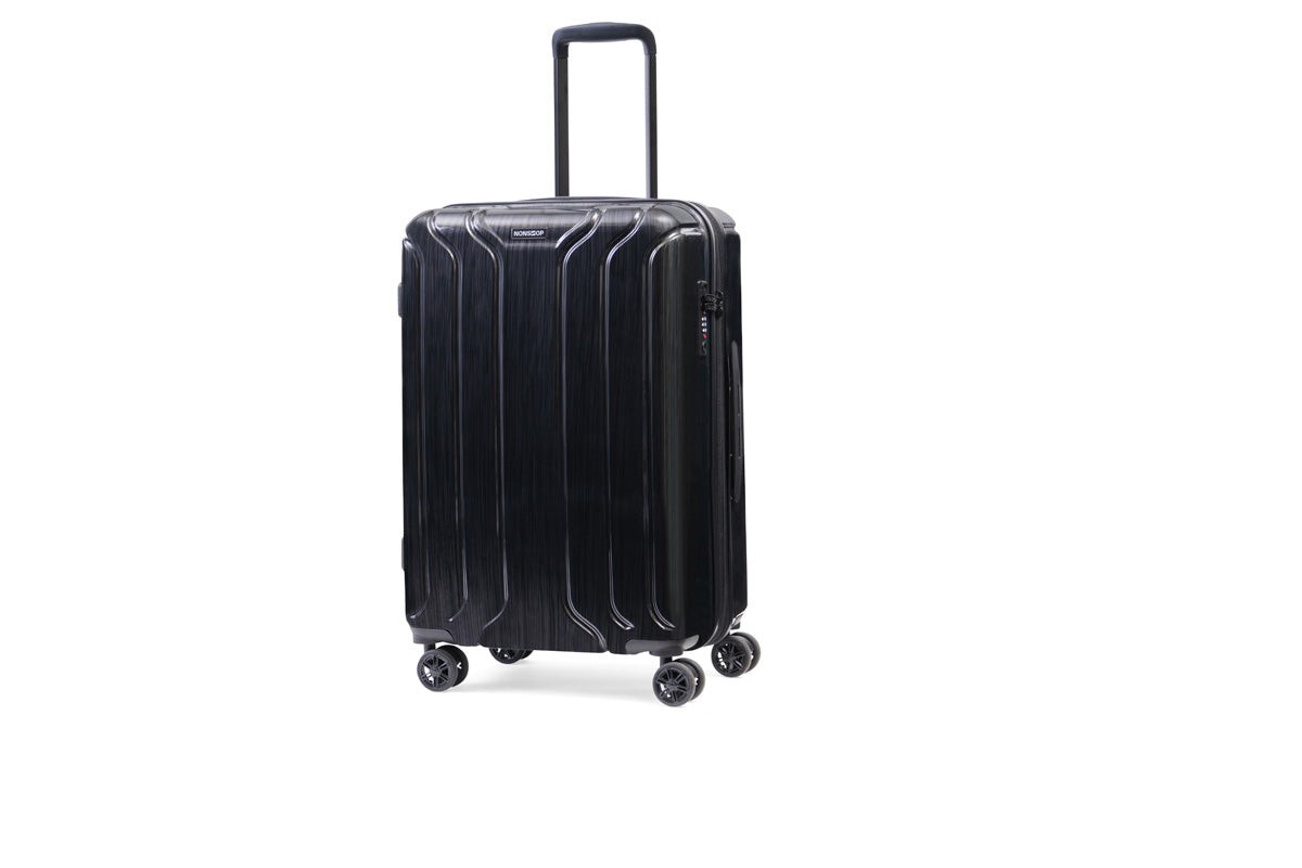 NONSTOP New York Elite Luggage Expandable Black Checked Medium 24 Inch U1
