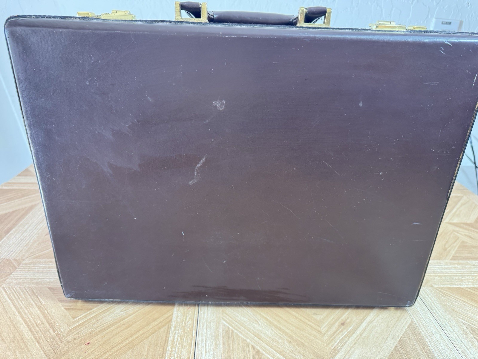 Franzen Briefcase Leather Suede Lined Combo Lock Germany Brown