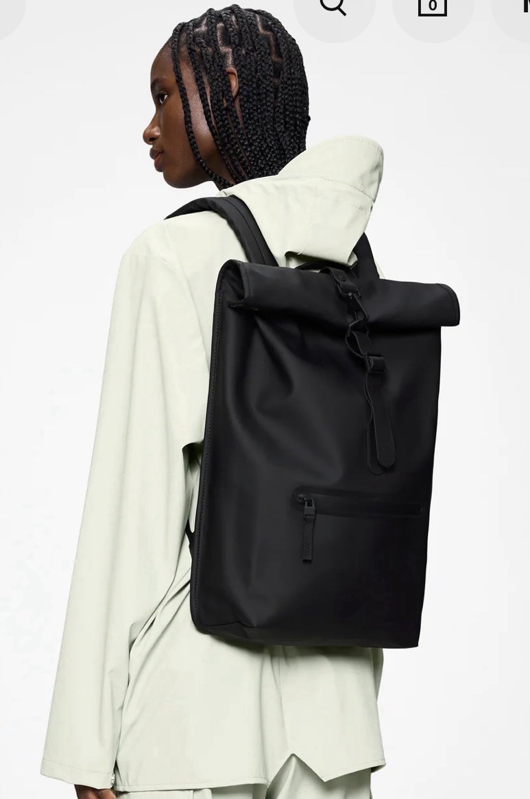 Rains Rolltop Rucksack Backpack Black NWT FREE SHIPPING