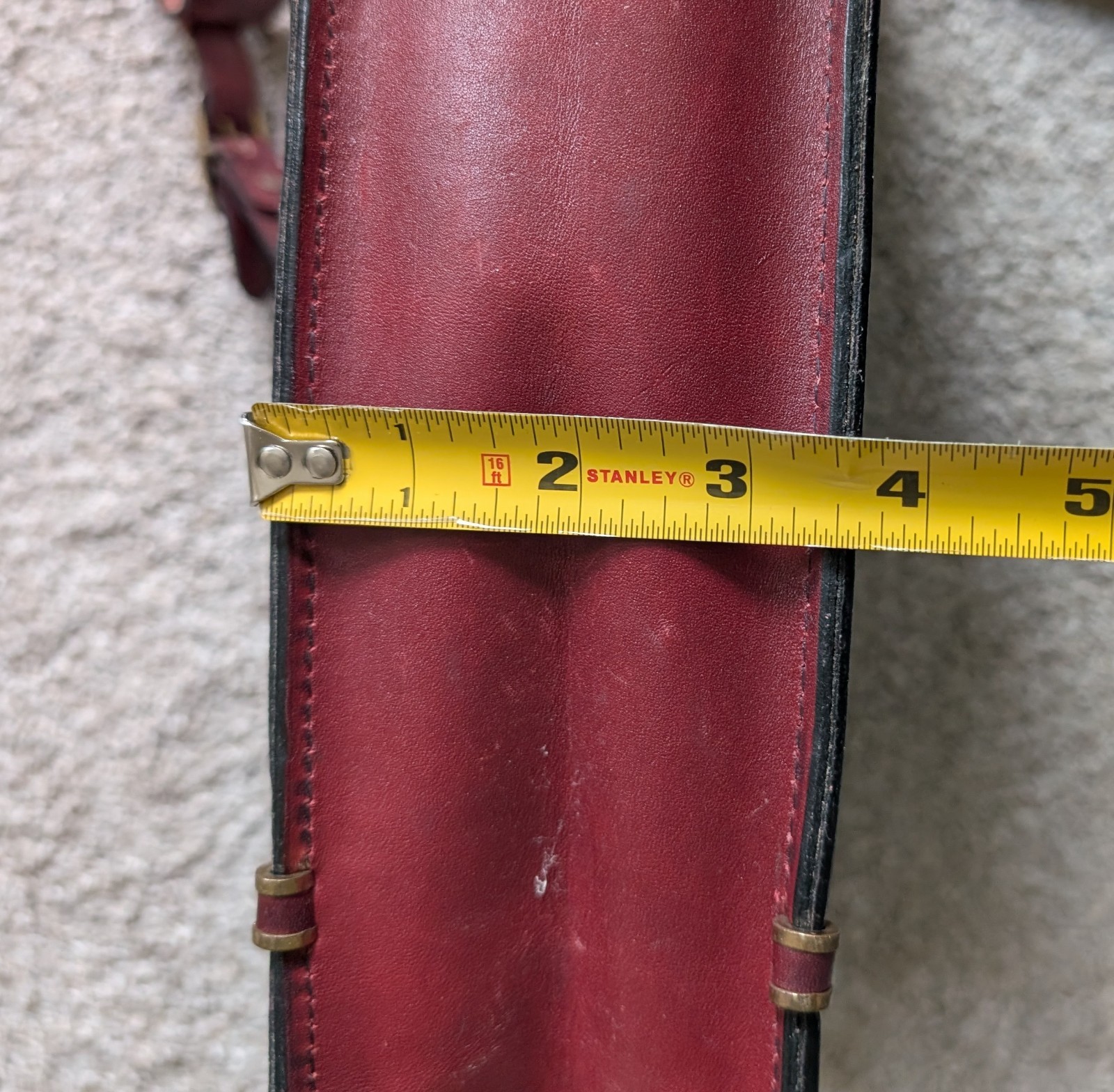 Vintage Schlesinger briefcase bag crossbody leather oxblood burgundy *READ*