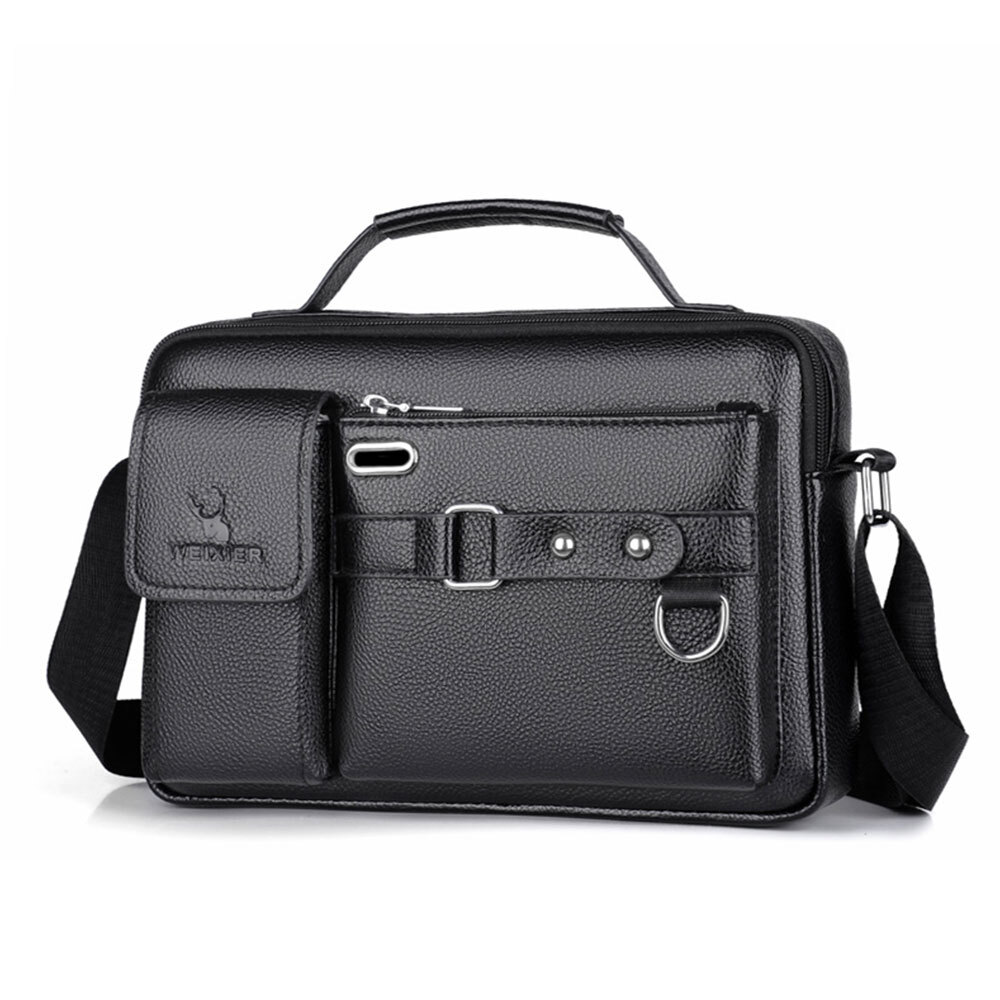 Men Leather Crossbody Bag Handbag Business Shoulder Messenger Bag Briefcase Tote