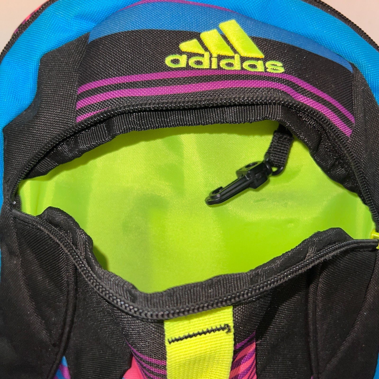 Adidas Backpack Multi Color Durable 100% Polyester Bookbag Sports Travel Pack