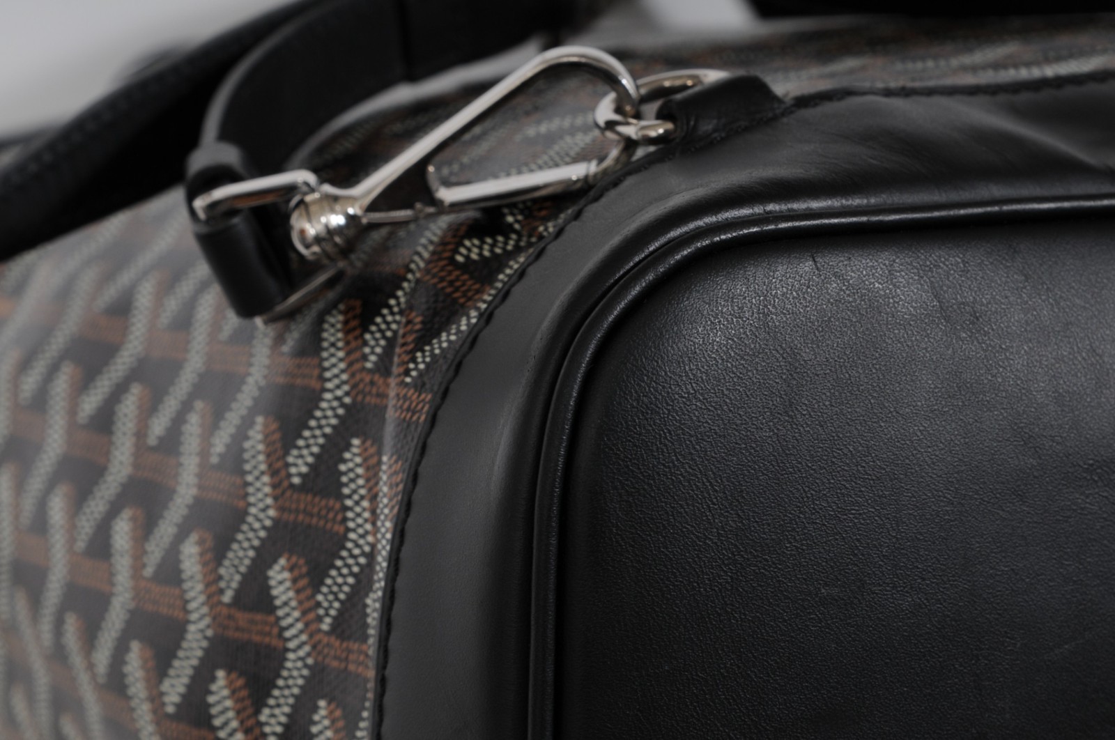 Goyard Alpin MM Backpack Black Leather Drawstring Strap Crossbody Travel Bag