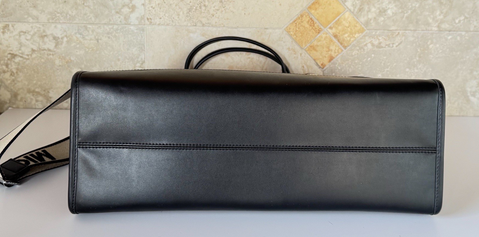 MICHAEL KORS COOPER XL COMMUTER STRUCTURED TOTE SHOULDER BAG NATURAL BLACK