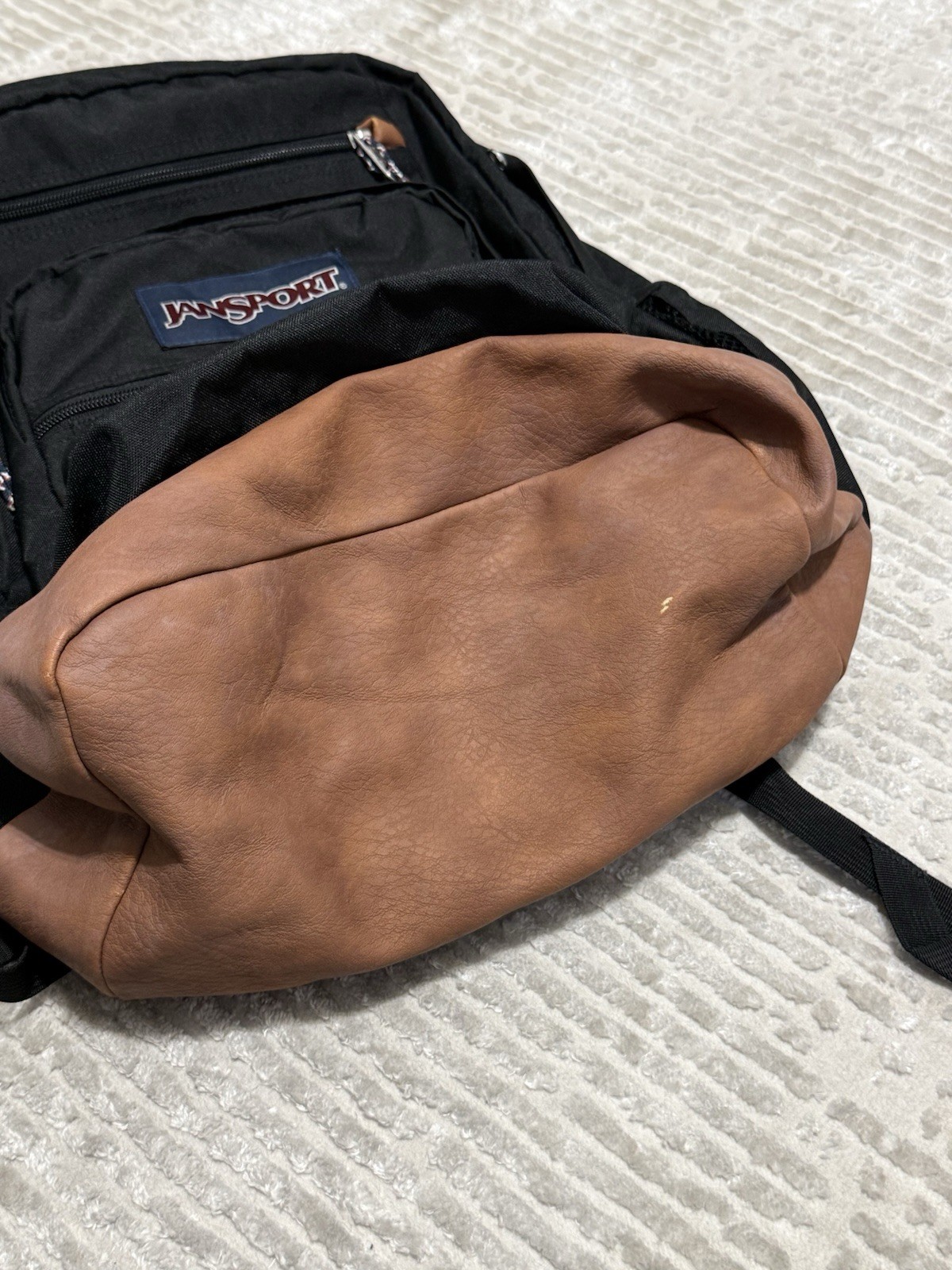 Jansport Backpack Black & Brown Leather