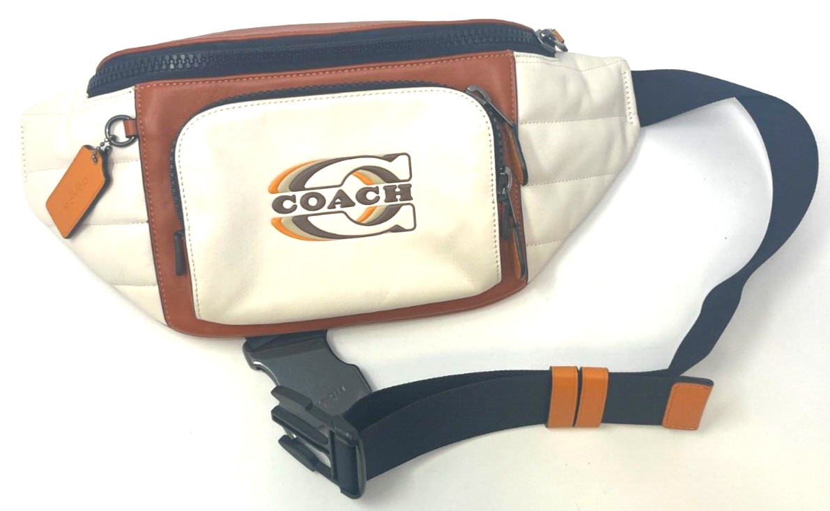 Coach Outlet Track Belt Bag w/ Quilting & Coach Stamp CE552 Outside Zip Pocket