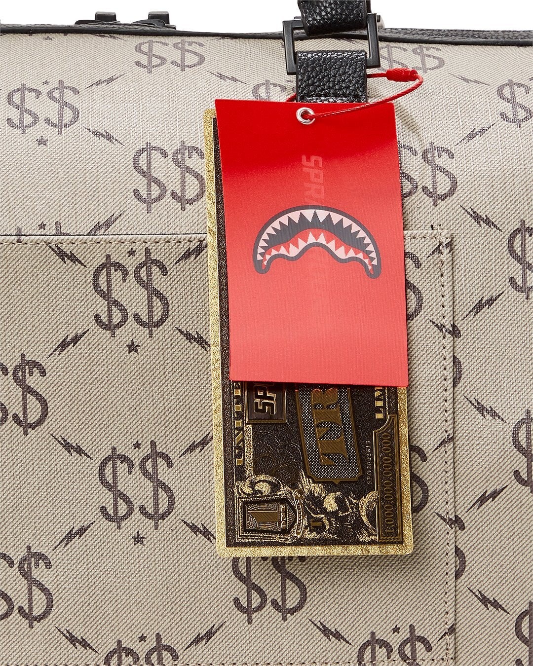 SPRAYGROUND SHARKS IN PARIS MONOGRAM DUFFLE DOLLAR LOGO CLASSIC TRAVEL LARGE BAG