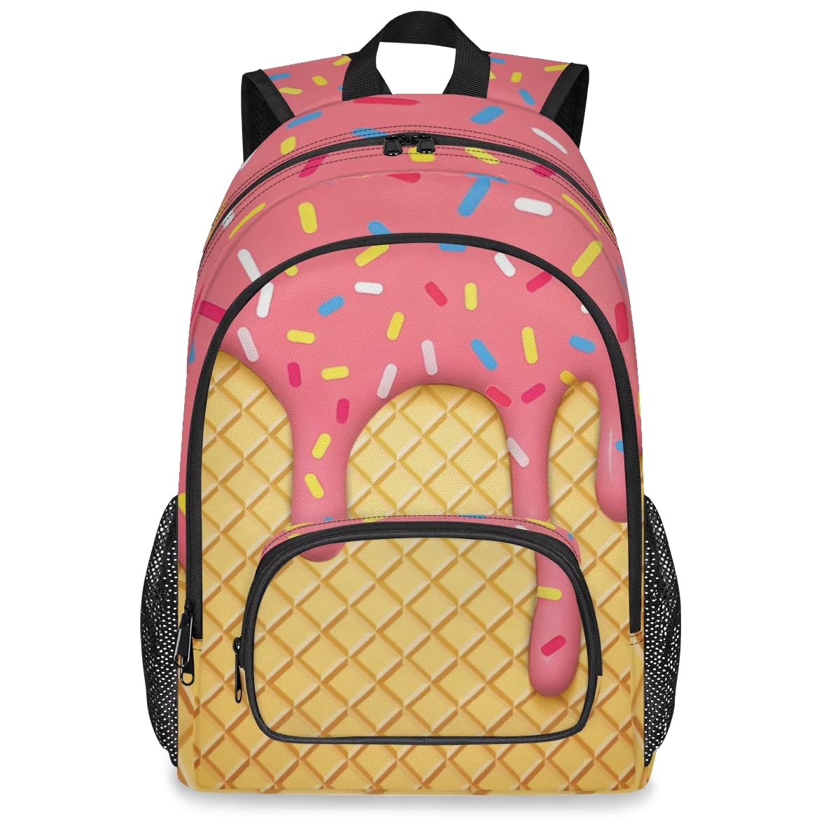 Casual School Backpack Bookbag 18 Inch Laptop Travel Hiking Pink Ice Cream