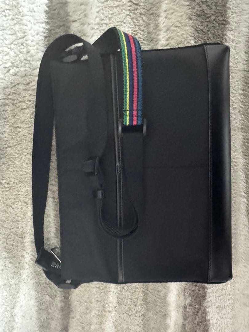 Paul Smith Black Nylon Shoulder Bag Multistripe Crossbody Mens Japan 30cm