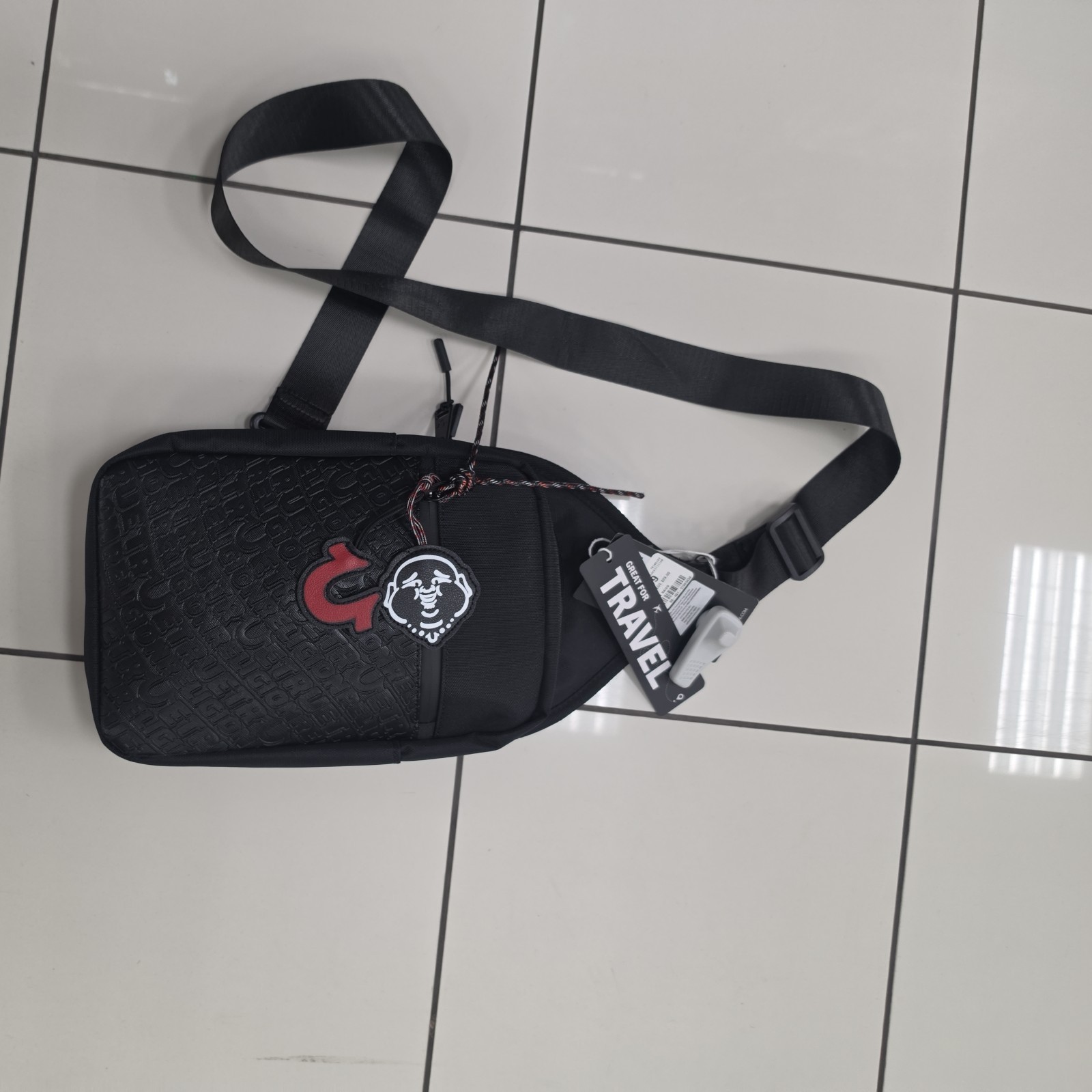 True Religion Yara Horseshoe Designer Unisex Black YETA 2.0 Crossbody Sling Bag