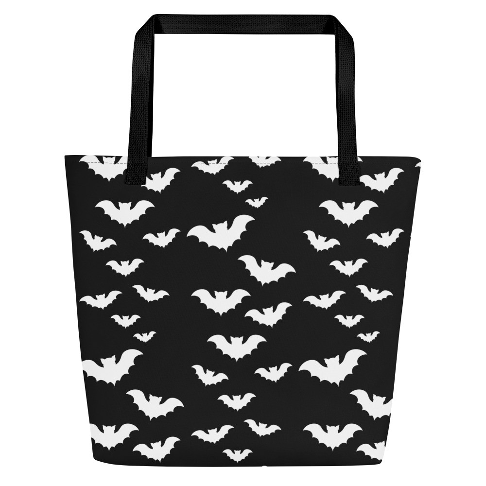 Halloween Vampire Bats Tote Bag Gothic Spooky Design Dark Gift Horror