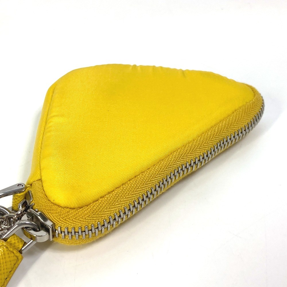 PRADA 2TT140 triangular plate Re Nylon Key ring with neck strap Pouch Unused