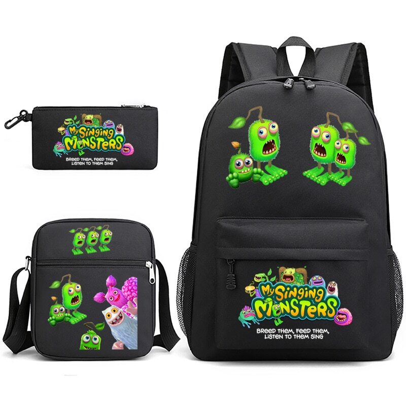 My Singing Monsters Backpack Satchel Shoulder Bag Pencil Case 3pcs kid gift