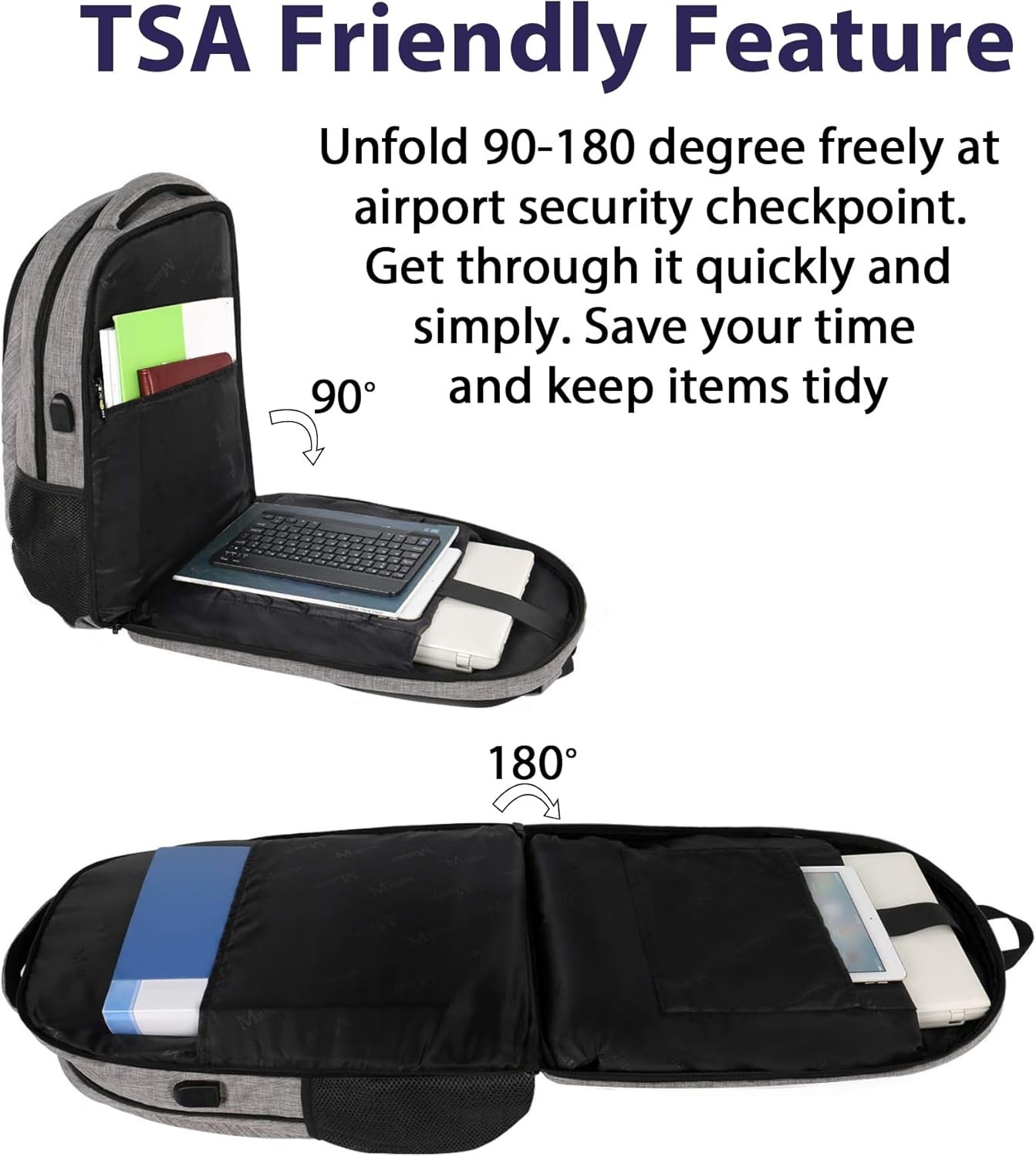 MATEIN 17″ Laptop Backpack TSA Approved Travel Work College Bag USB Port – NEW