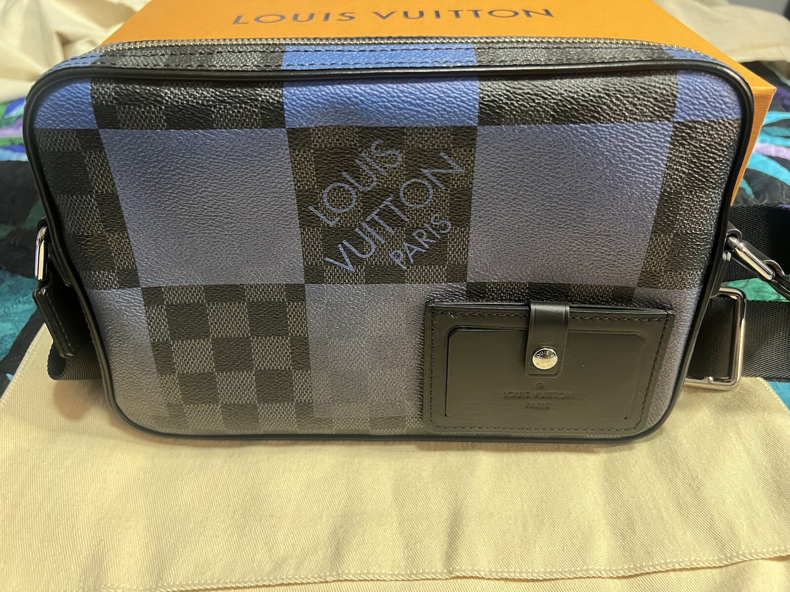 Louis Vuitton Damier Graphite Alpha Messenger Blue Trim N40188 Virgil Abloh