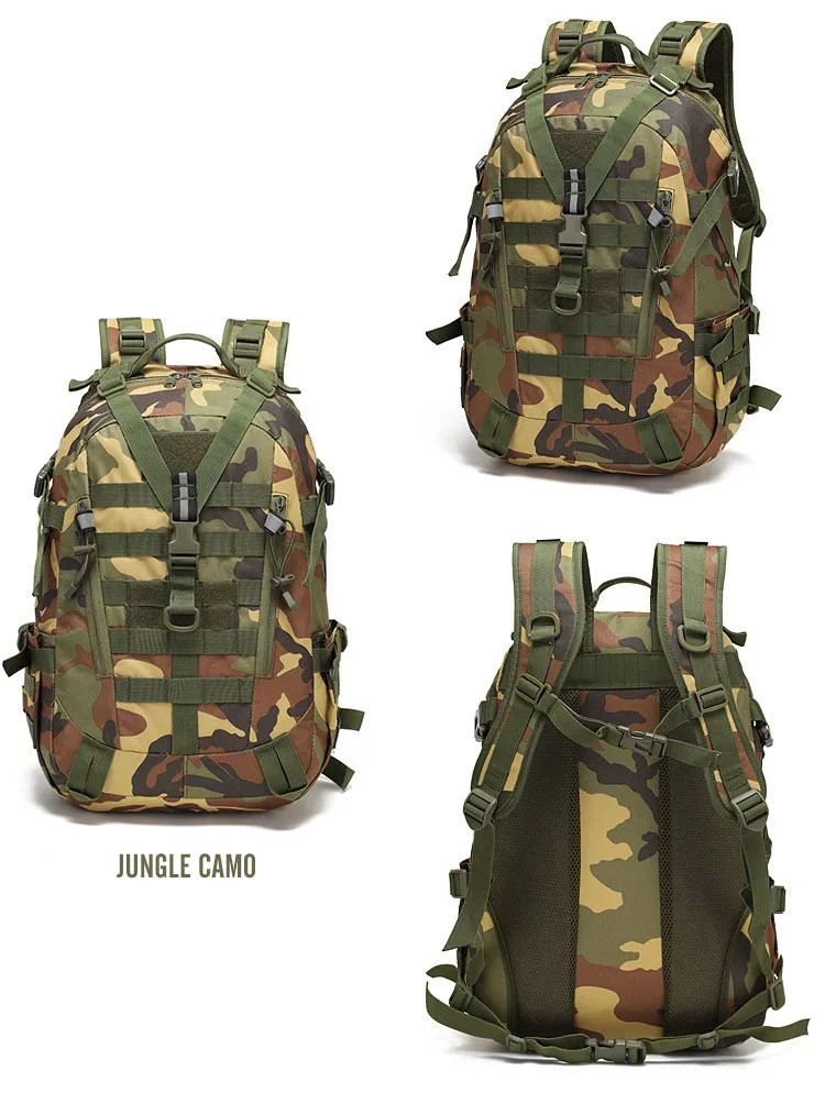 40L Reflective Tactical Backpack Outdoor Molle Camping Hiking Travel Rucksack