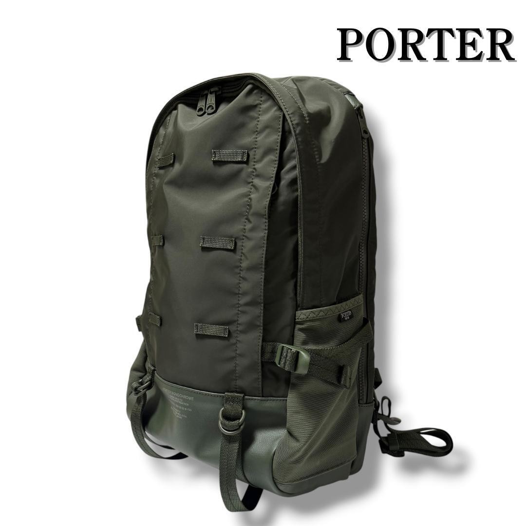 PORTER MONOCHROME Daypack Nylon/Polyester Kaki Olive 28x48x15.5cm Made in Japan