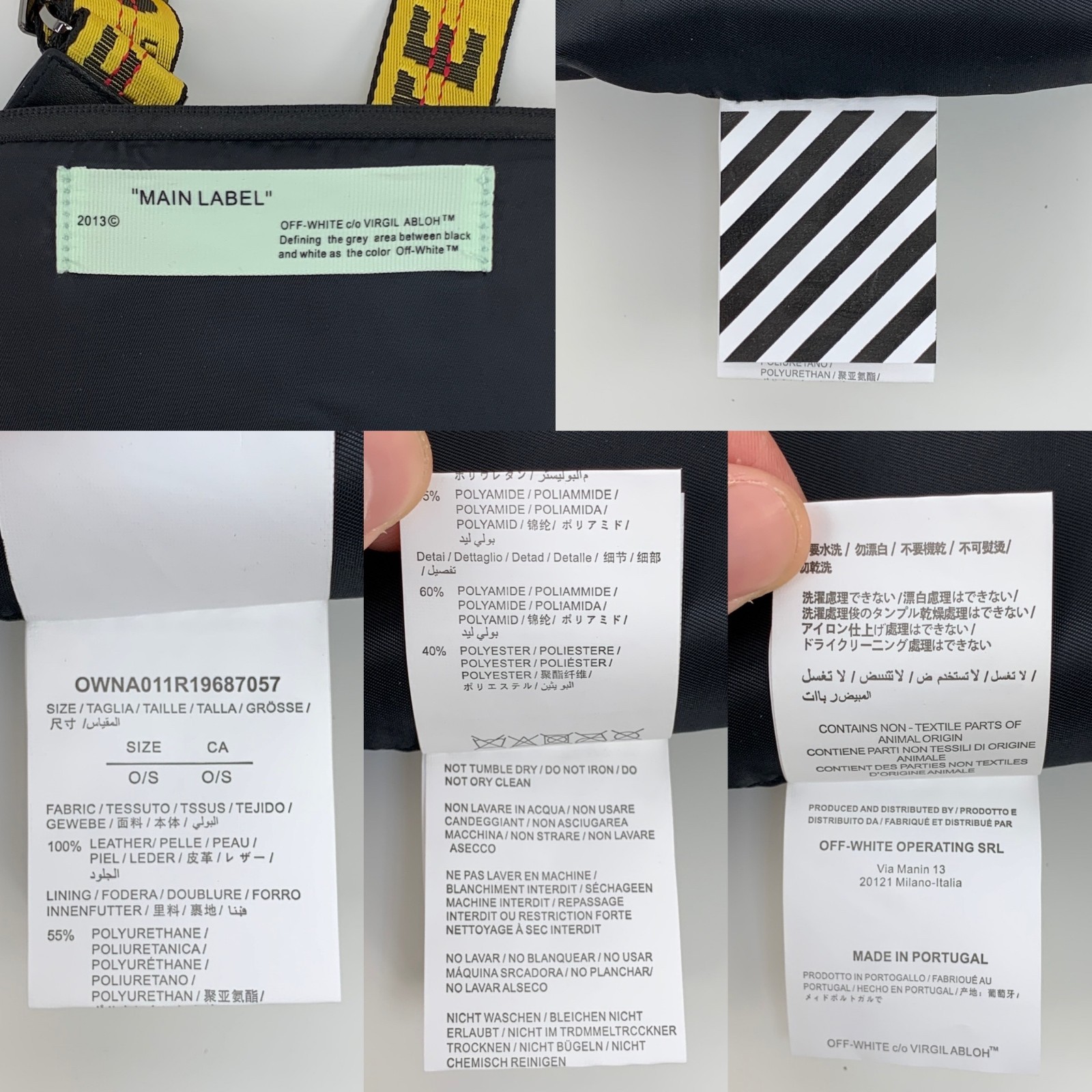 Off-White Logo Print Pouch Detachable Messenger Crossbody Bag Black