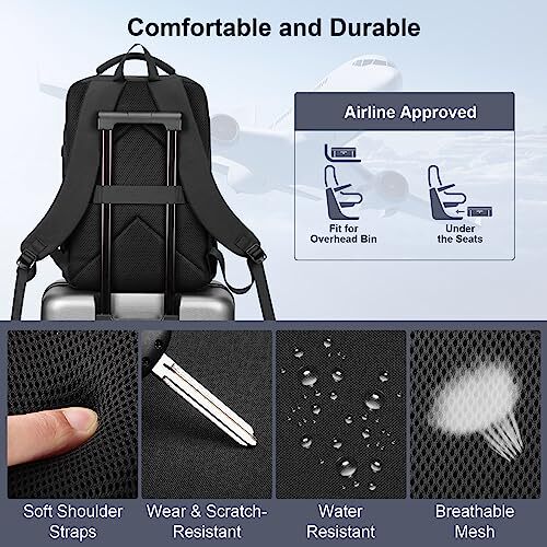 17 Inch Laptop Backpack Slim Durable Business Computer Travel Backpack with
