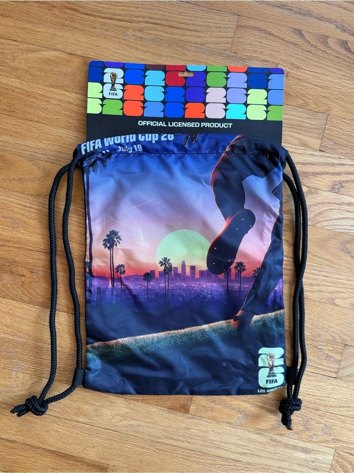 Official FIFA World Cup 2026 Los Angeles Host City Drawstring Bag NWT Licensed