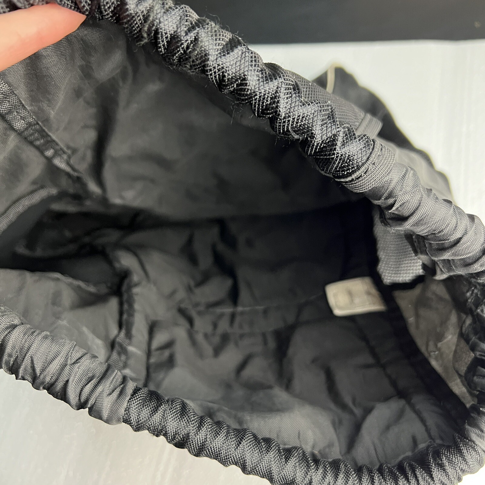 Adidas Drawstring Back Pack Black 3 Stripes Pocket Heavy Duty