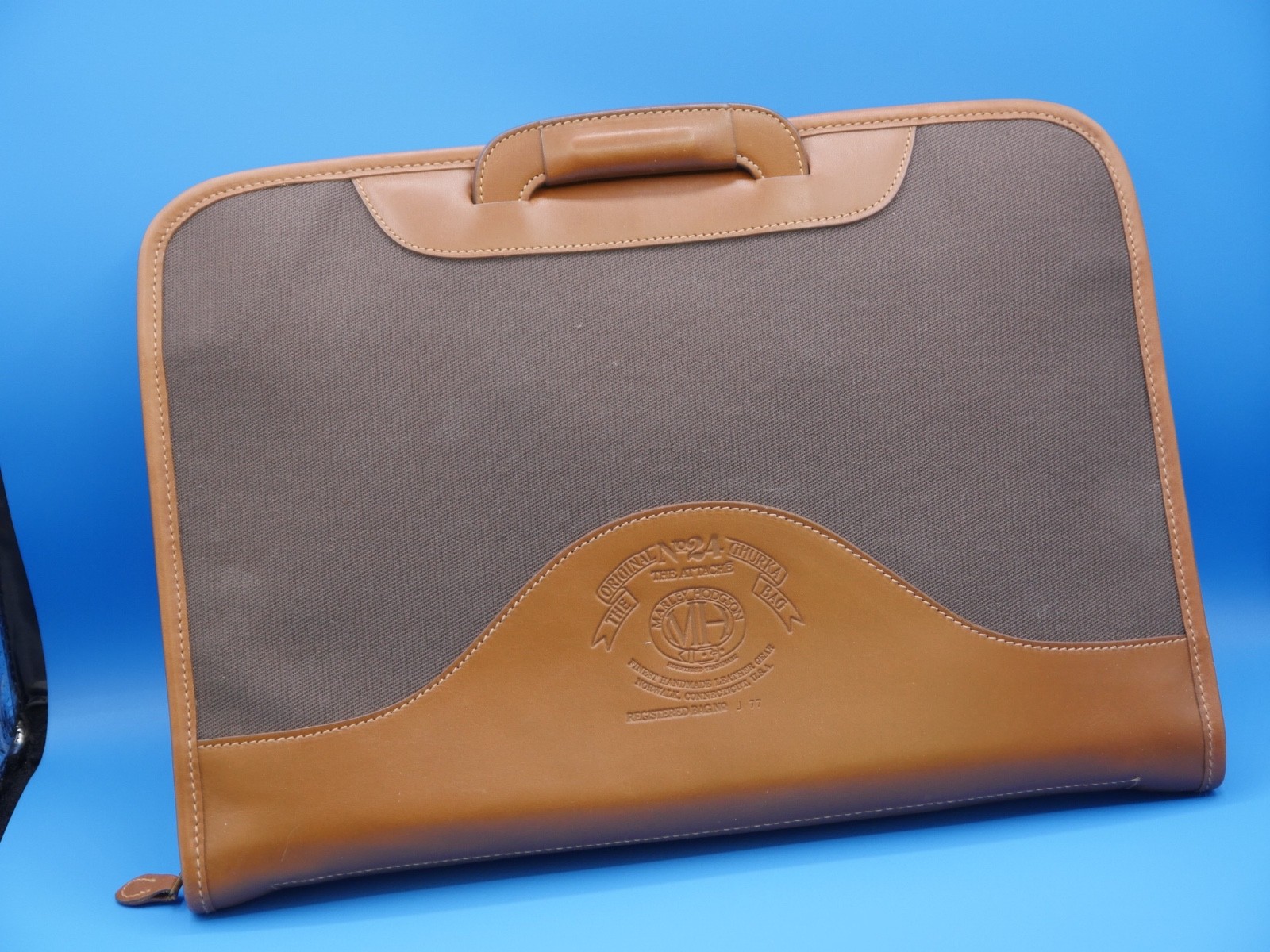 Brand New Marley Hodgson No. 24 Ghurka Attache in Brown Leather and Canvas