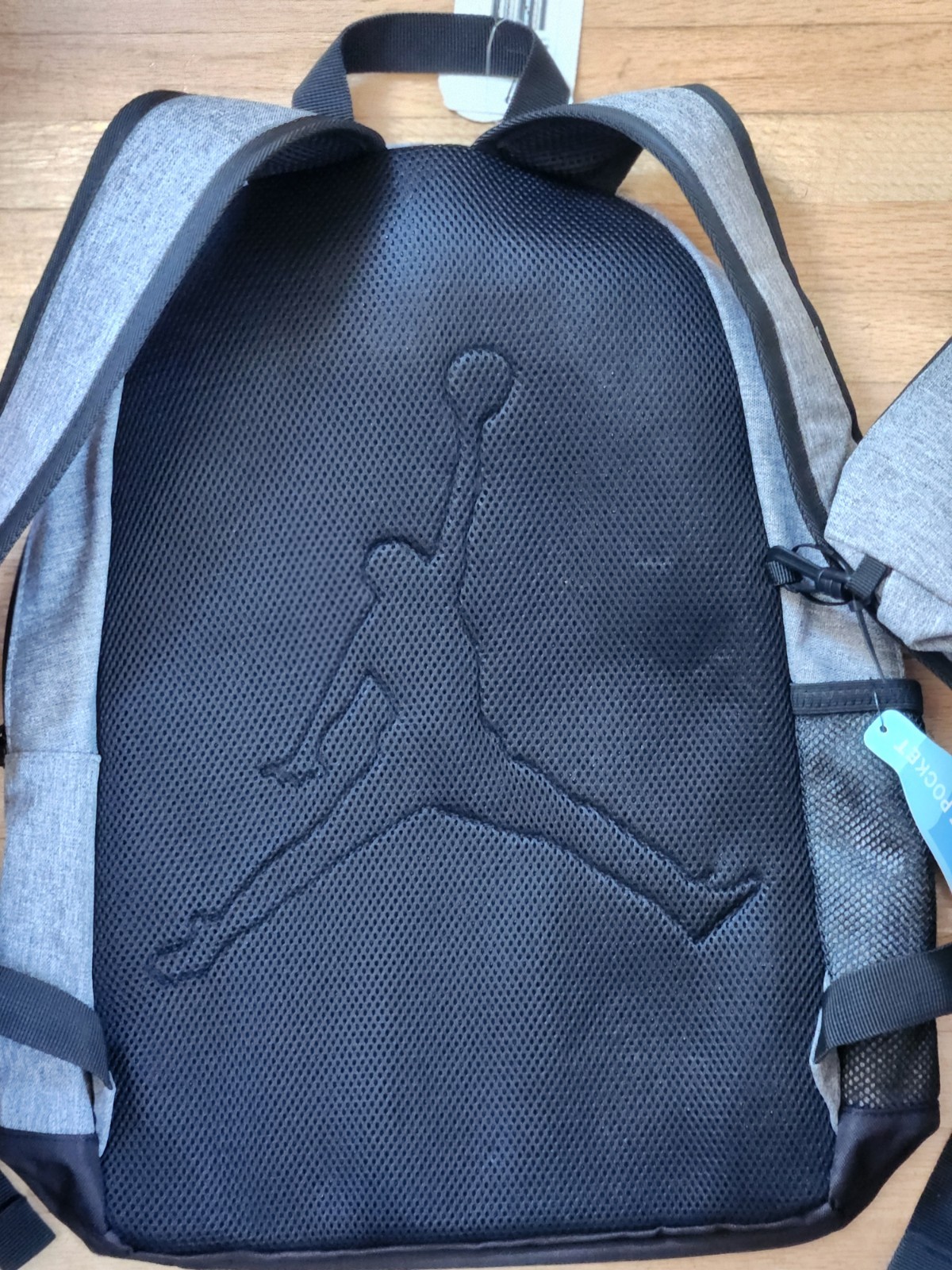 Air Jordan Gray/Black Backpack Bottle Pocket Zip Fits 15″ Laptop + Pouch