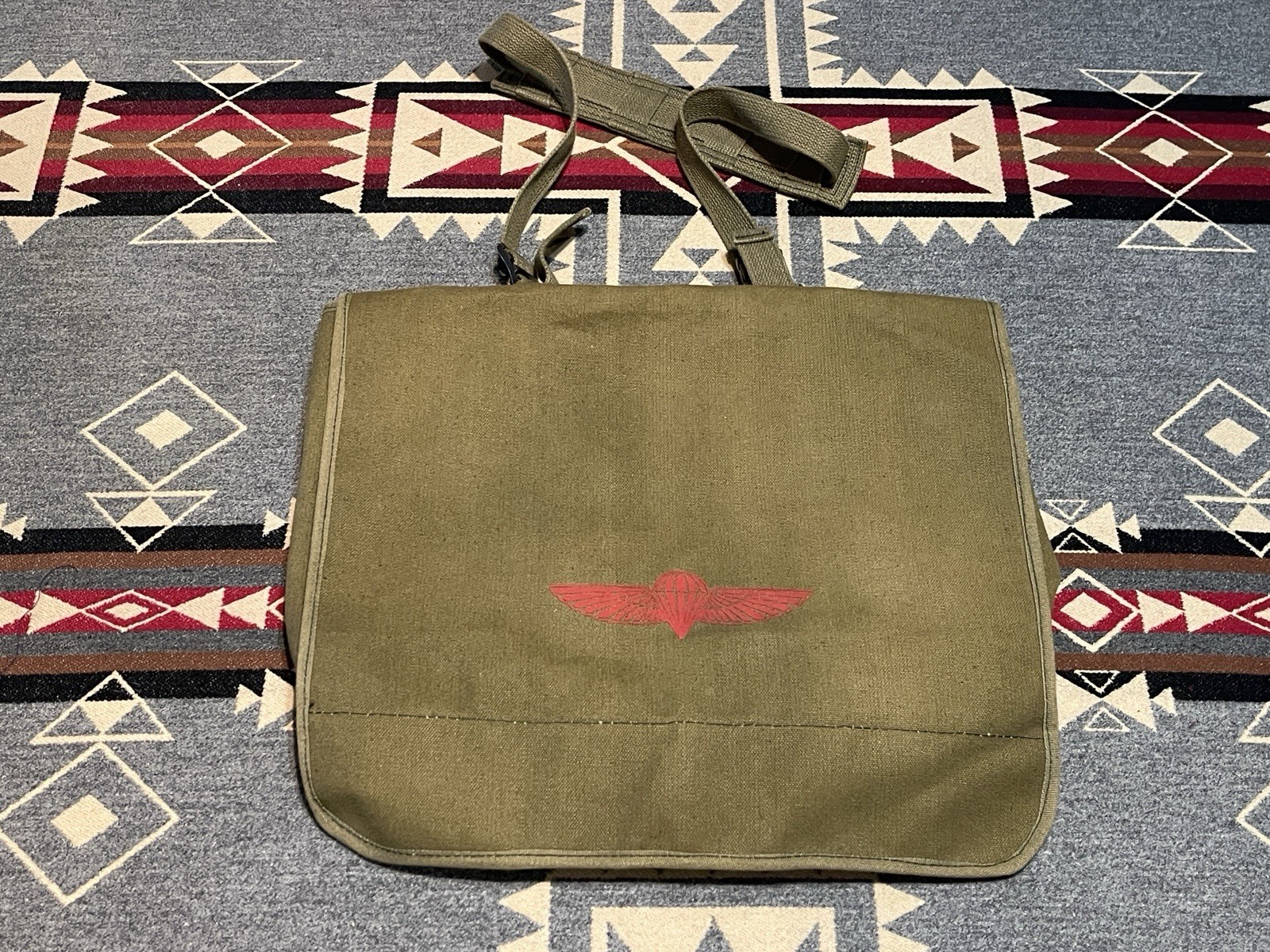 Vintage Military Canvas Messenger Bag Vietnam Paratrooper Satchel