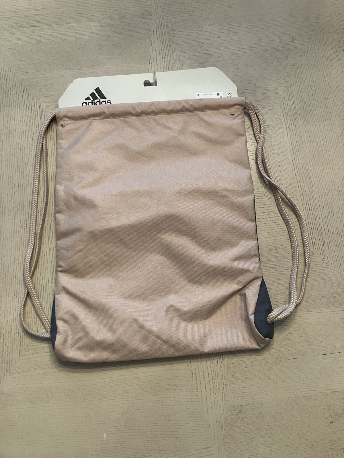 Adidas Beige and Black Drawstring Backpack with Pockets NEW