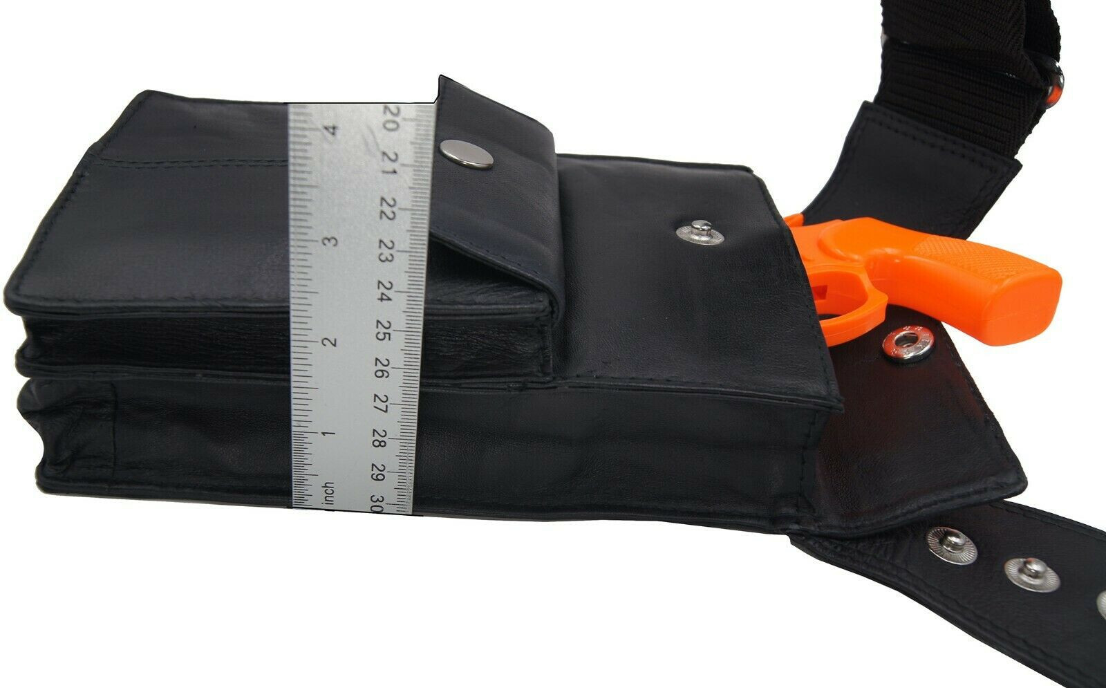 Black Leather Anti-Theft Hidden Underarm Shoulder Bag Phone Pouch Wallet Holster