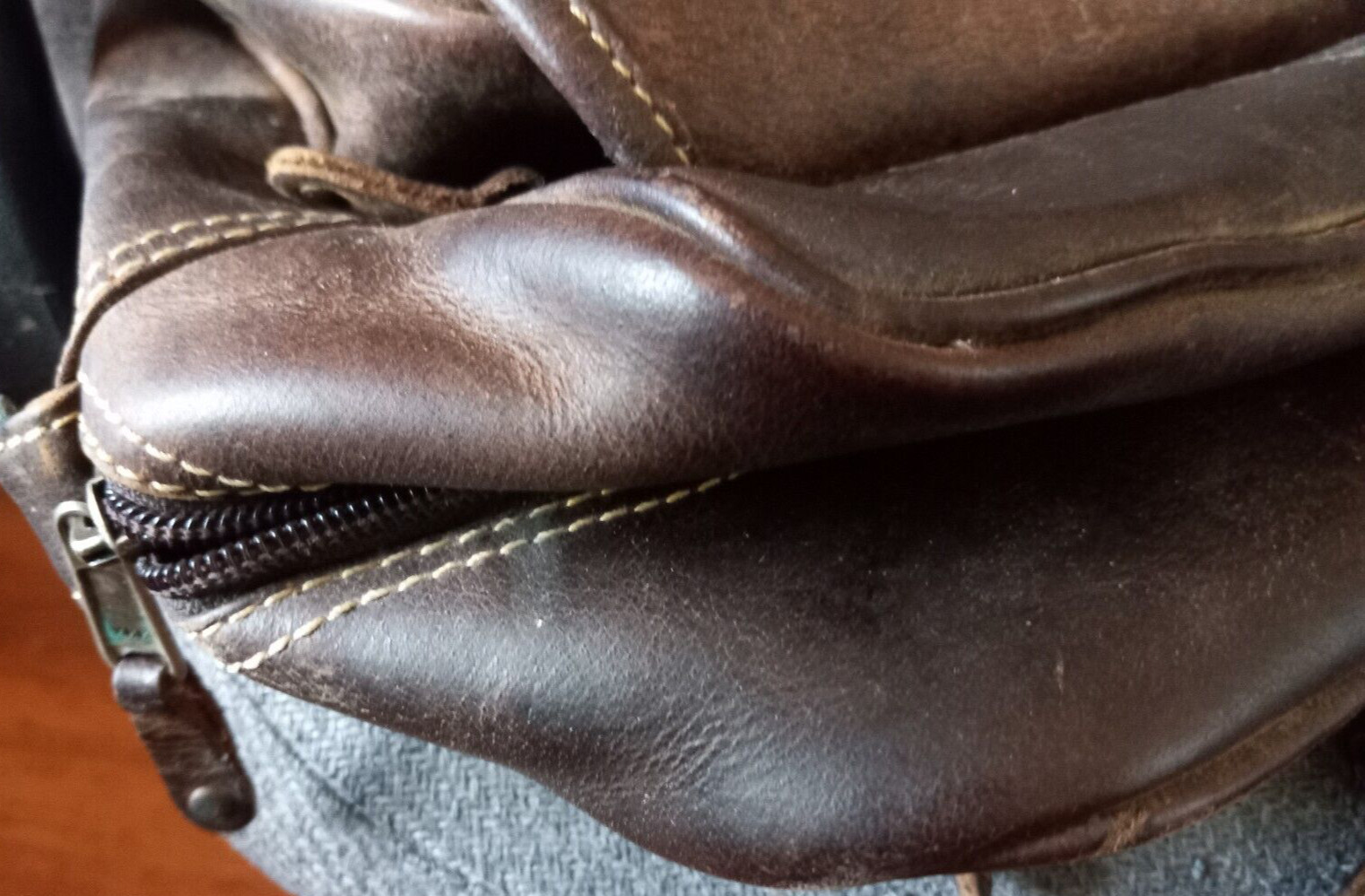 Leather Briefcase Bag Canyon Outback Brown Large Vintage India