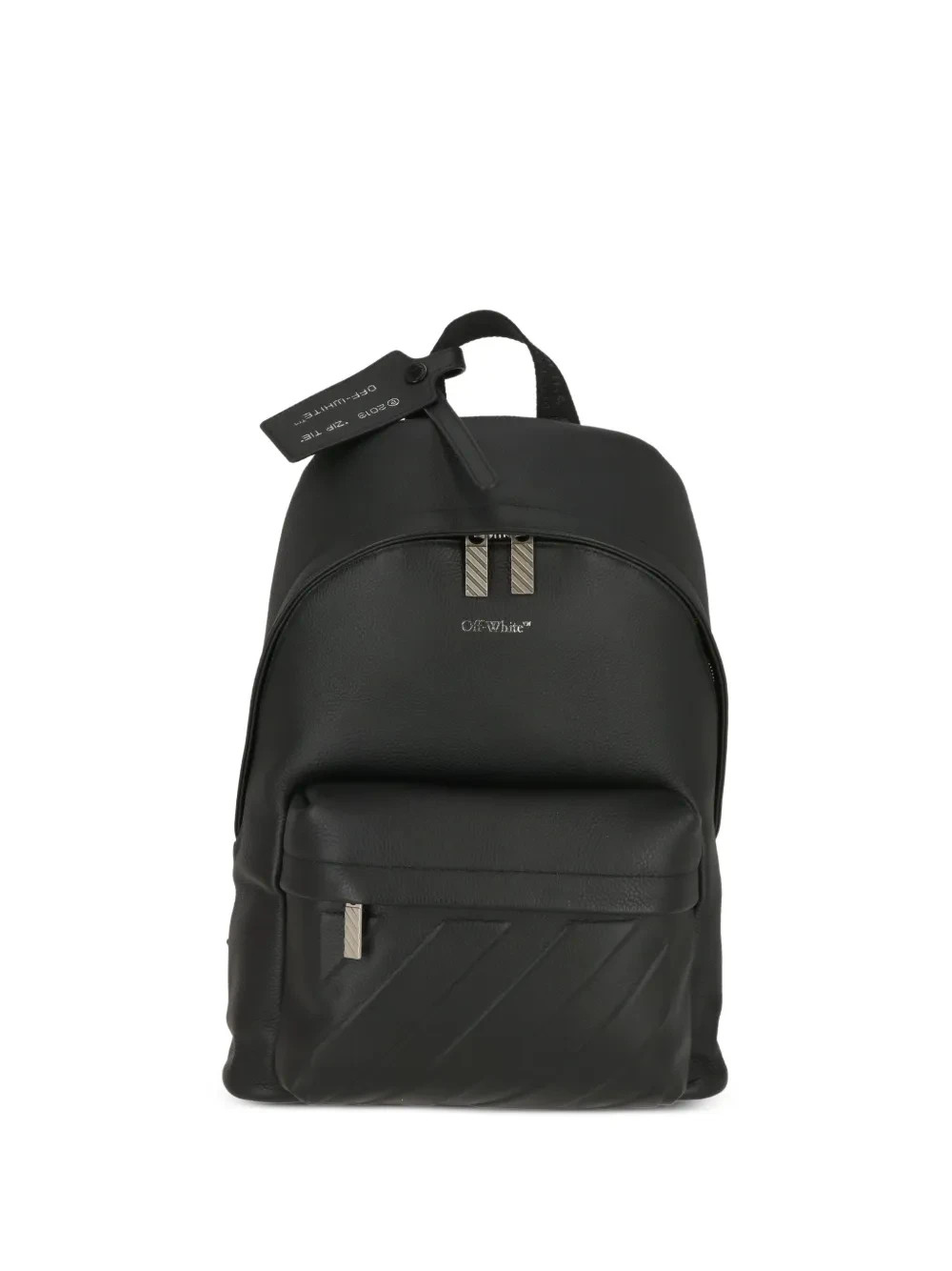 Off-White Industrial Strap Pebbled Leather Backpack Large Diagonal Stripe