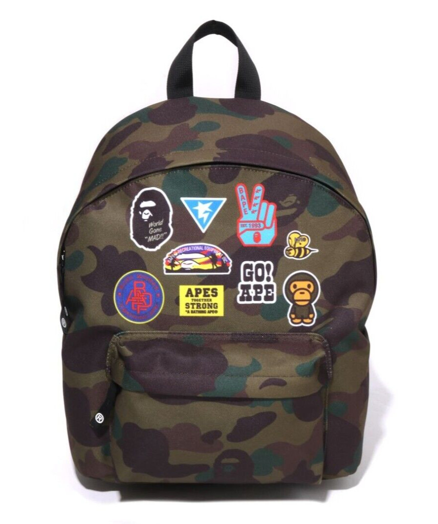 A BATHING APE BAPE 1ST CAMO PATCH PRINT DAYPACK GREEN H13.4’×W10.2’×D5.5′ JAPAN