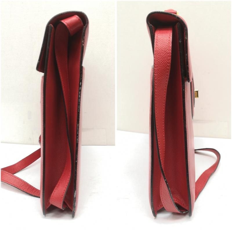 Bally 2-way Leather Briefcase Shoulder Bag Red Spacious Designer 37x27x6cm