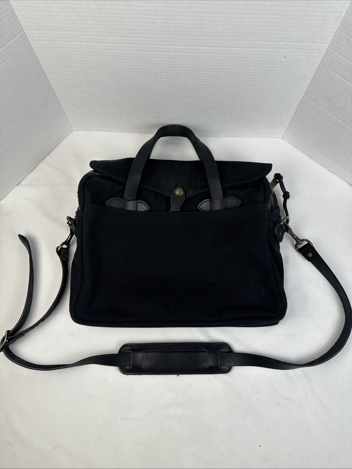 Filson Rugged Twill Original Briefcase Black Made In USA High Quality Canvas