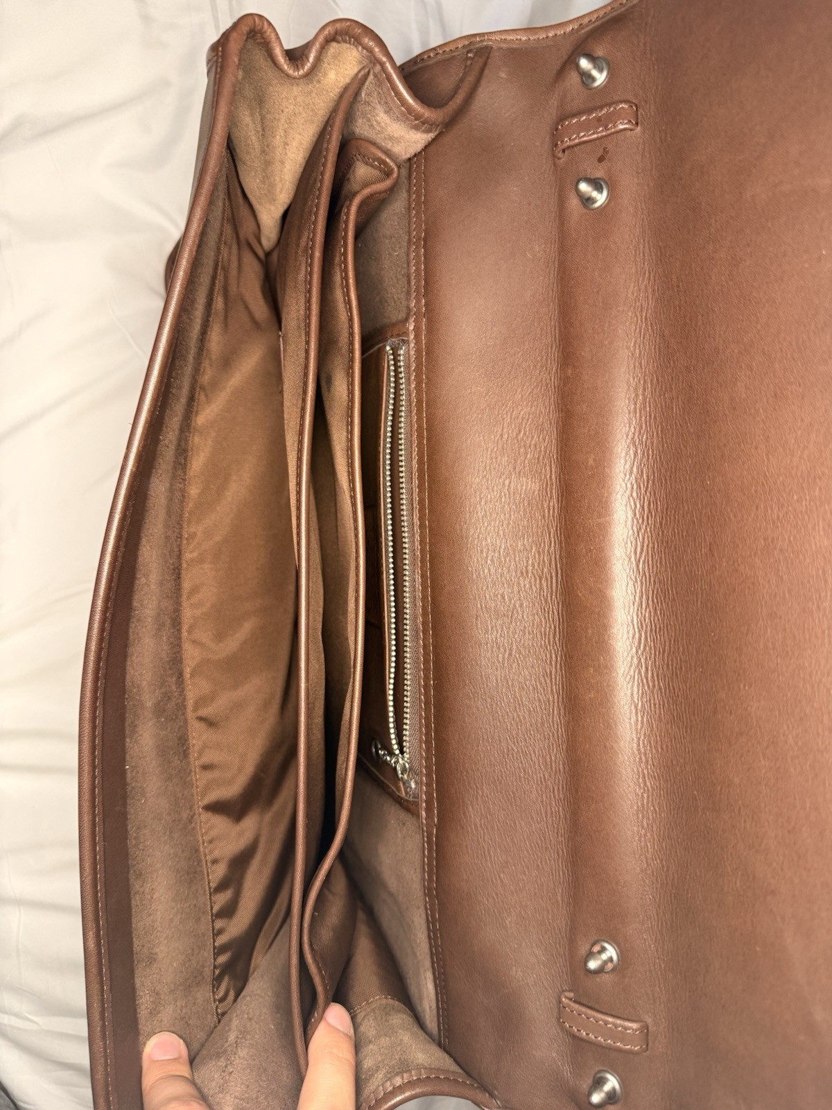 Coach Brown Briefcase/Document Case Buckle Closure Top Handle Pockets