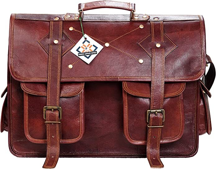 Handmade Leather Travel Messenger Bag | Satchel Bag For Men (brown) PL1-1.3