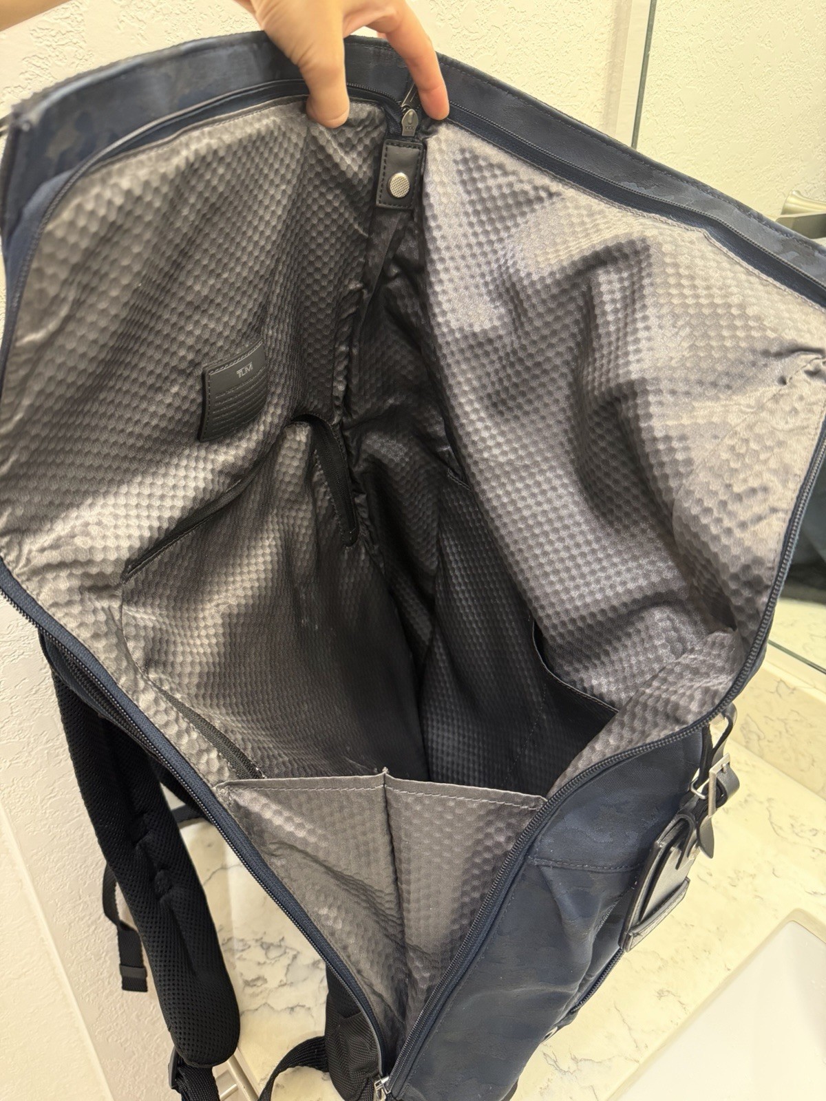 TUMI Alpha Bravo Navy Camo Roll Top Backpack 232388NVYCE