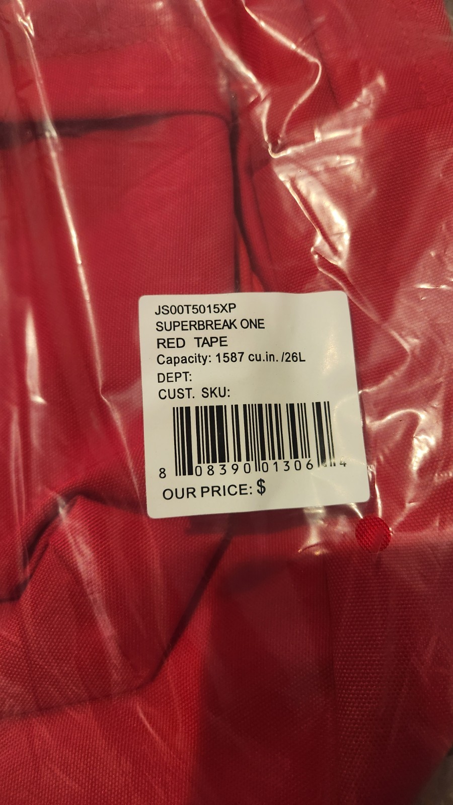JanSport T501 Superbreak Backpack Bag- Red Tape NEW