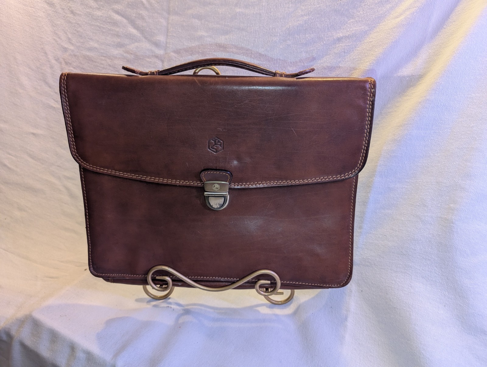 VALENTINA IN PELL Leather Executive Briefcase Business Attache Bag