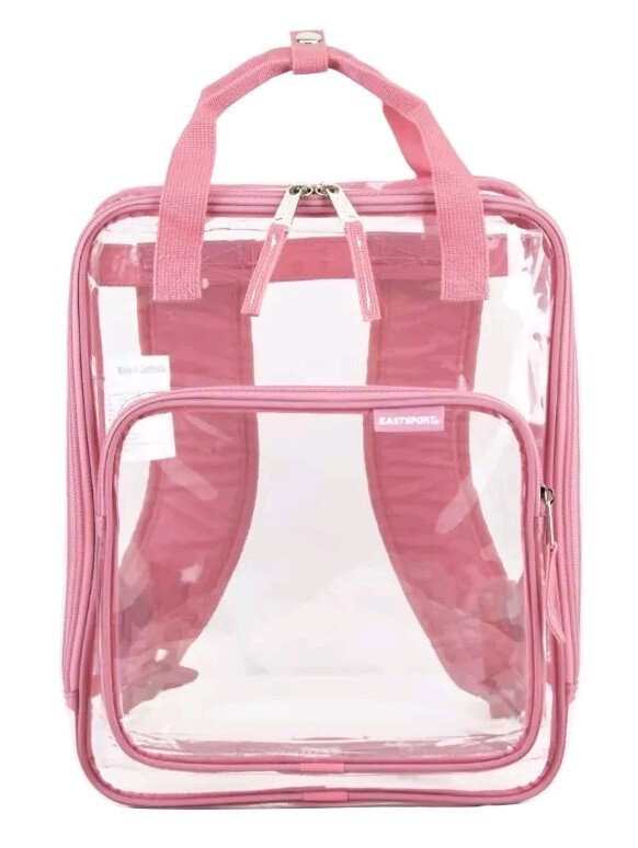 Eastsport Double Handle Stadium Approved Clear Backpack w/Adjustable Straps #NWT