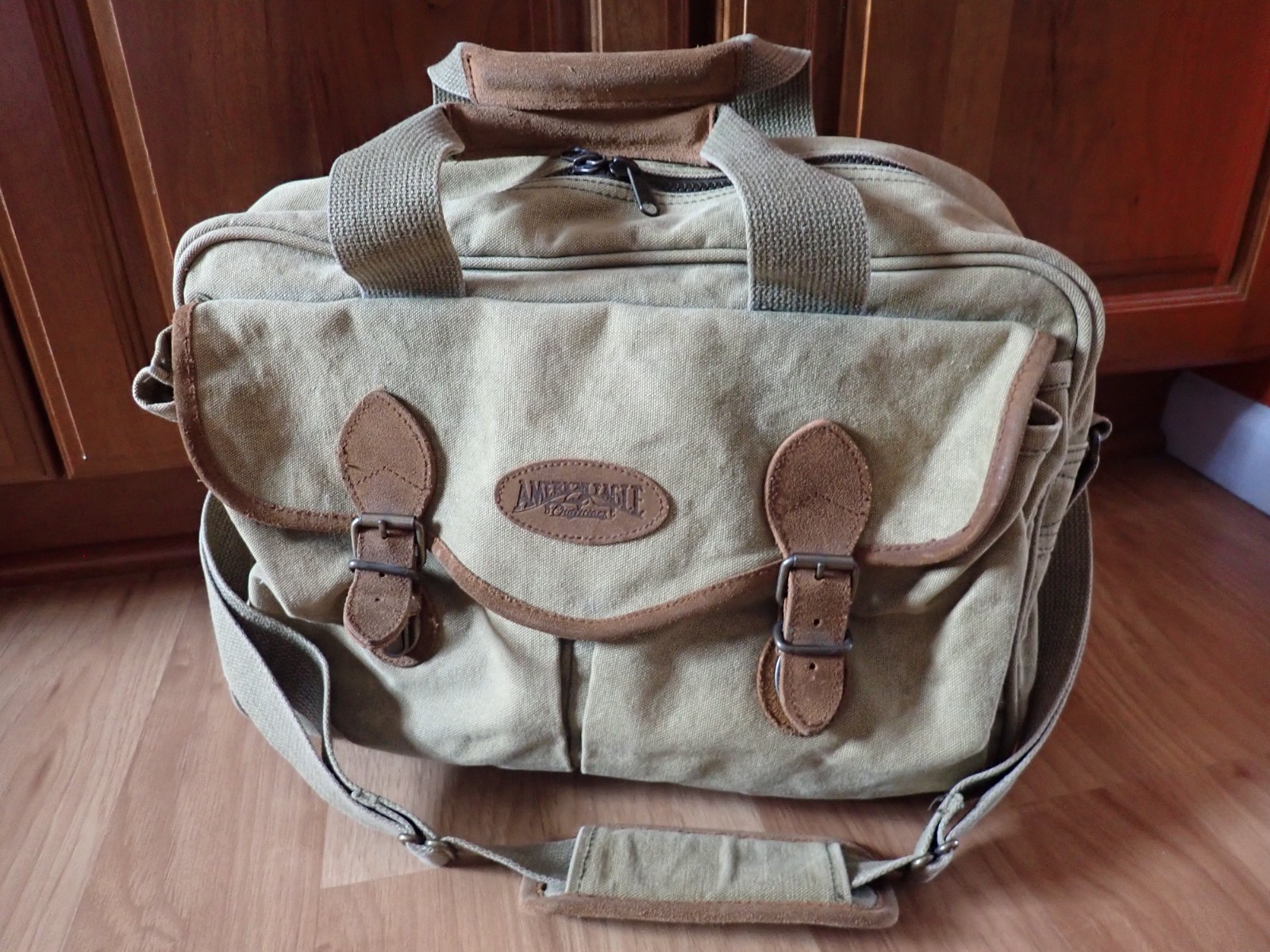 American Eagle Outfitters Y2K Canvas Messenger Bag Vintage Utility 15 x 11 x 3