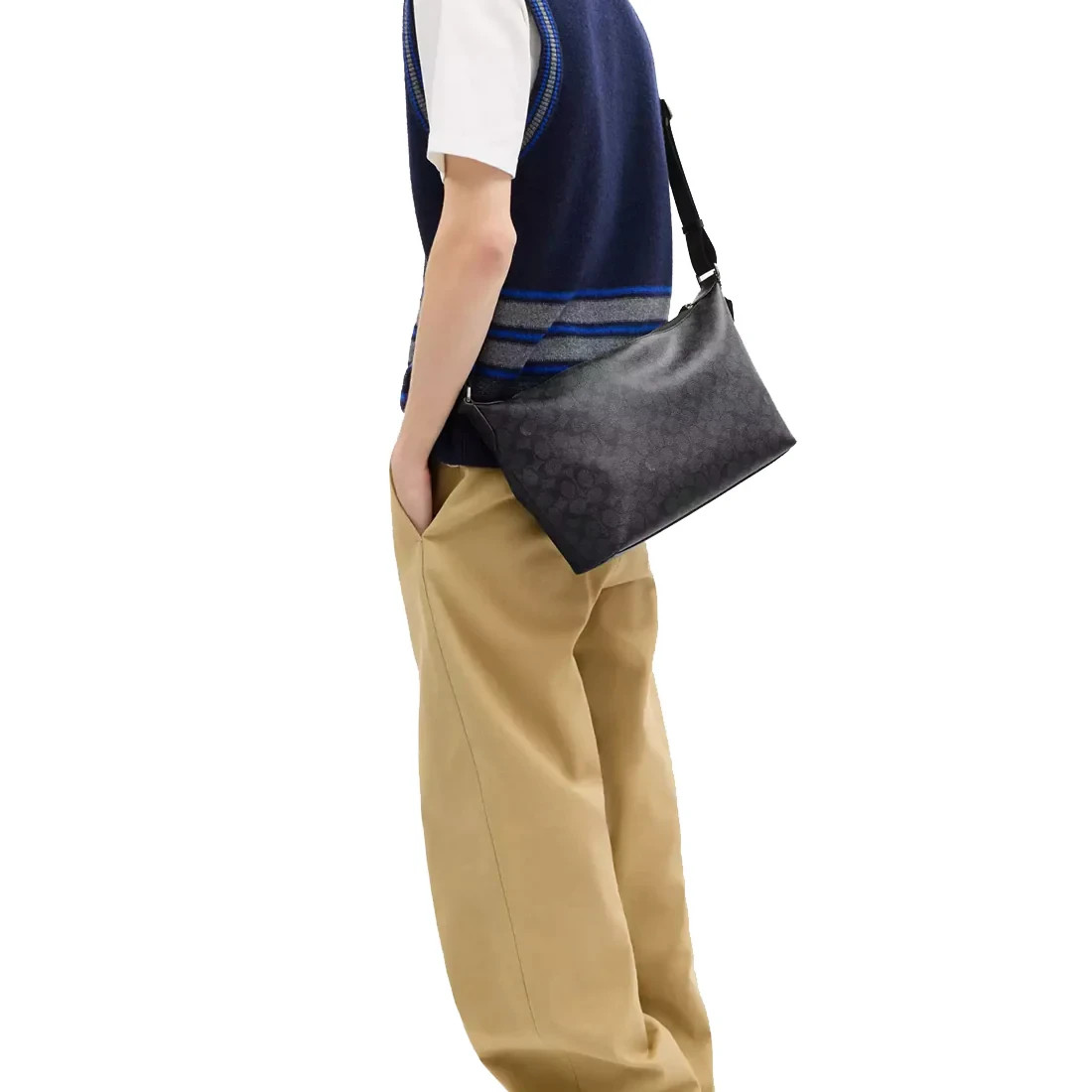 NWT Coach CAJ91 CAJ70 Finn Crossbody Bag In Signature Canvas Leather $398
