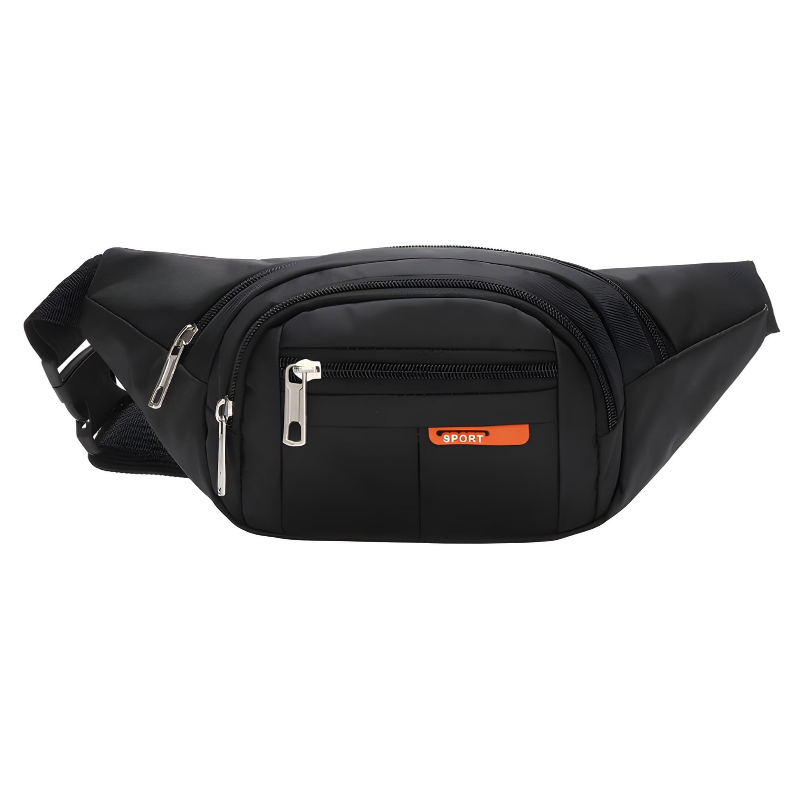 Black Large Capacity Water Resistant Fanny Pack Waist Bag Cross Body Shoulder