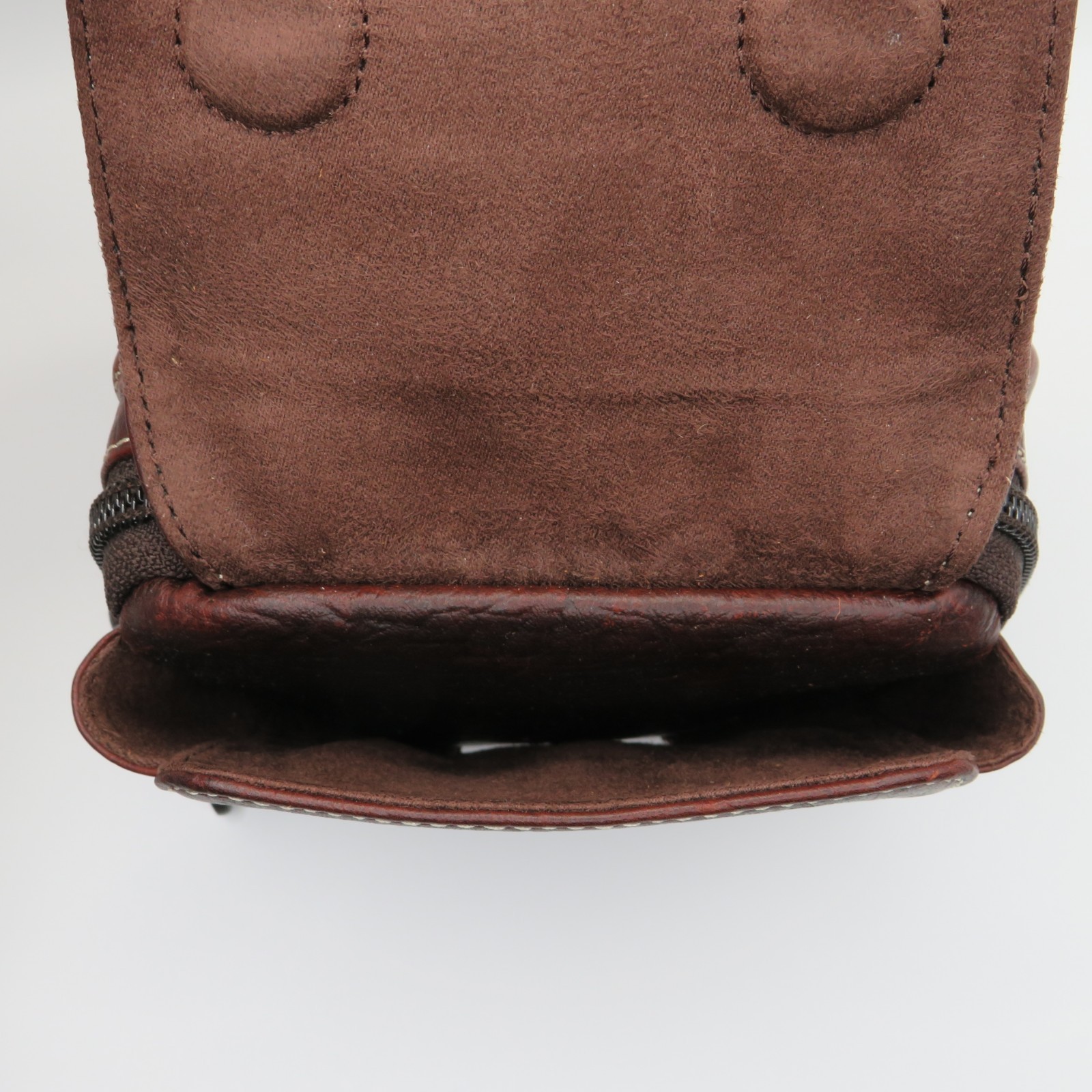 Orvis Leather Belt Loop Pouch 2 Compartments Zipper & Magnetic 3-1/2″x 4-3/4″x2″