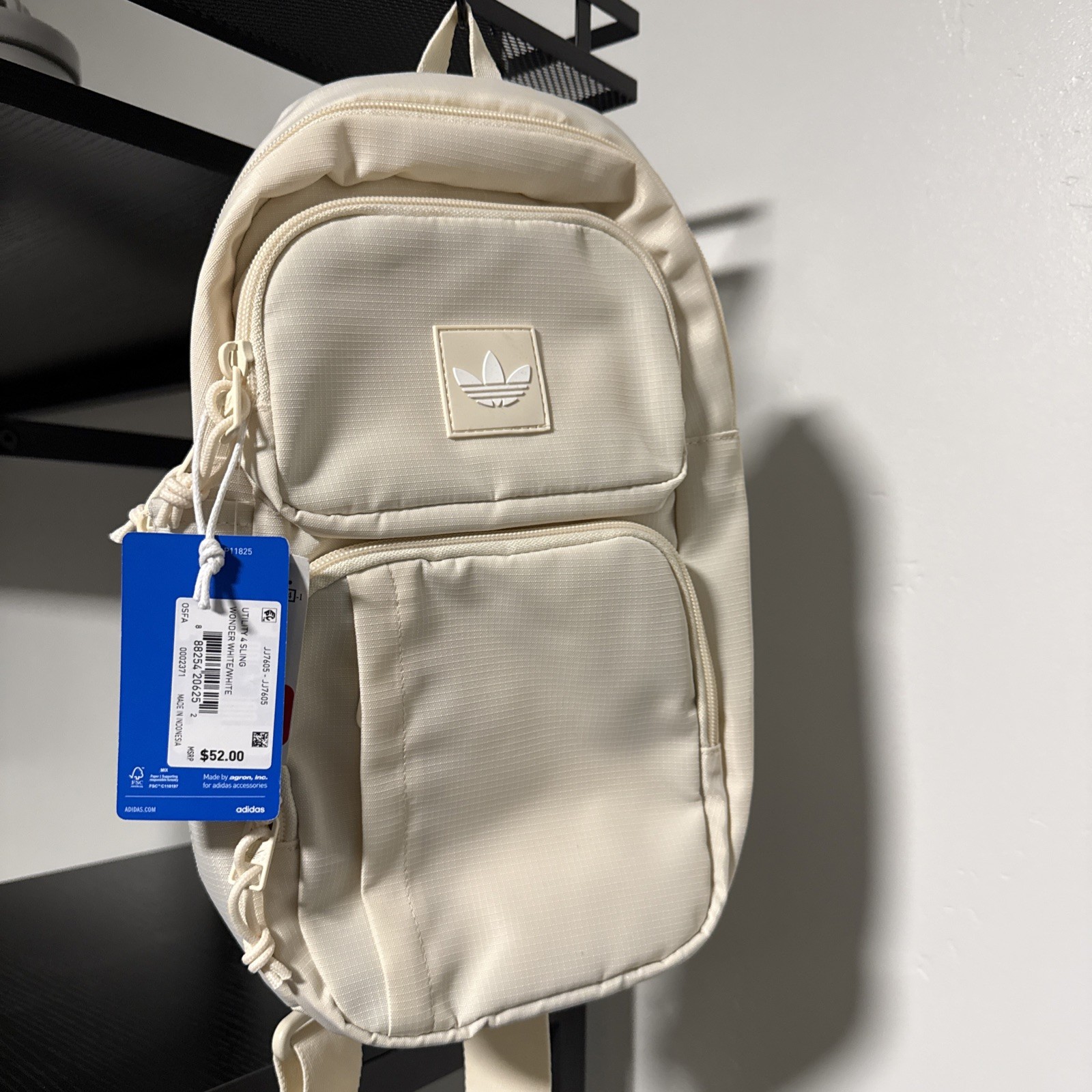 Adidas Utility 4 Sling Crossbody Bag Wonder White Unisex OSFA New With Tags
