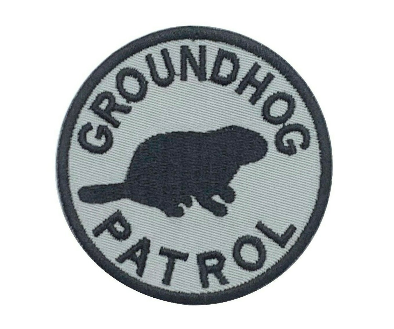 Groundhog Patrol Embroidered Patch with Hook Fastener Available
