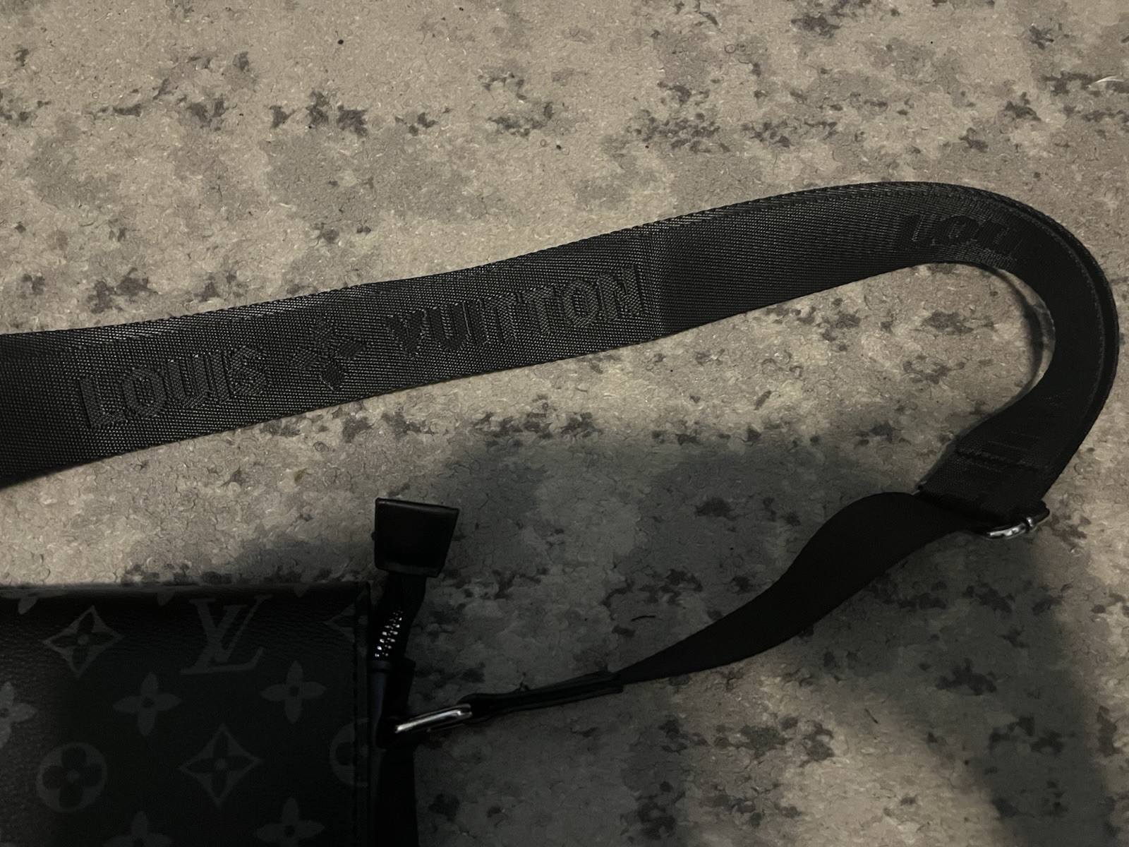 Louis Vuitton Monogram Side bag Black/Gray Small Crossbody Zip, Adjustable Strap