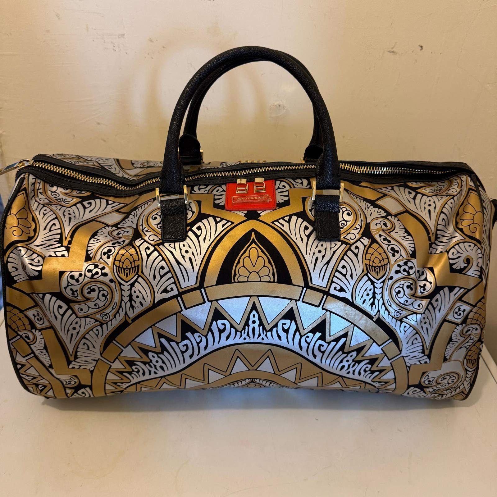 Sprayground x Sandridge Pavin Duffle Bag Gold Silver Black 910D2487NSZ BTS 19