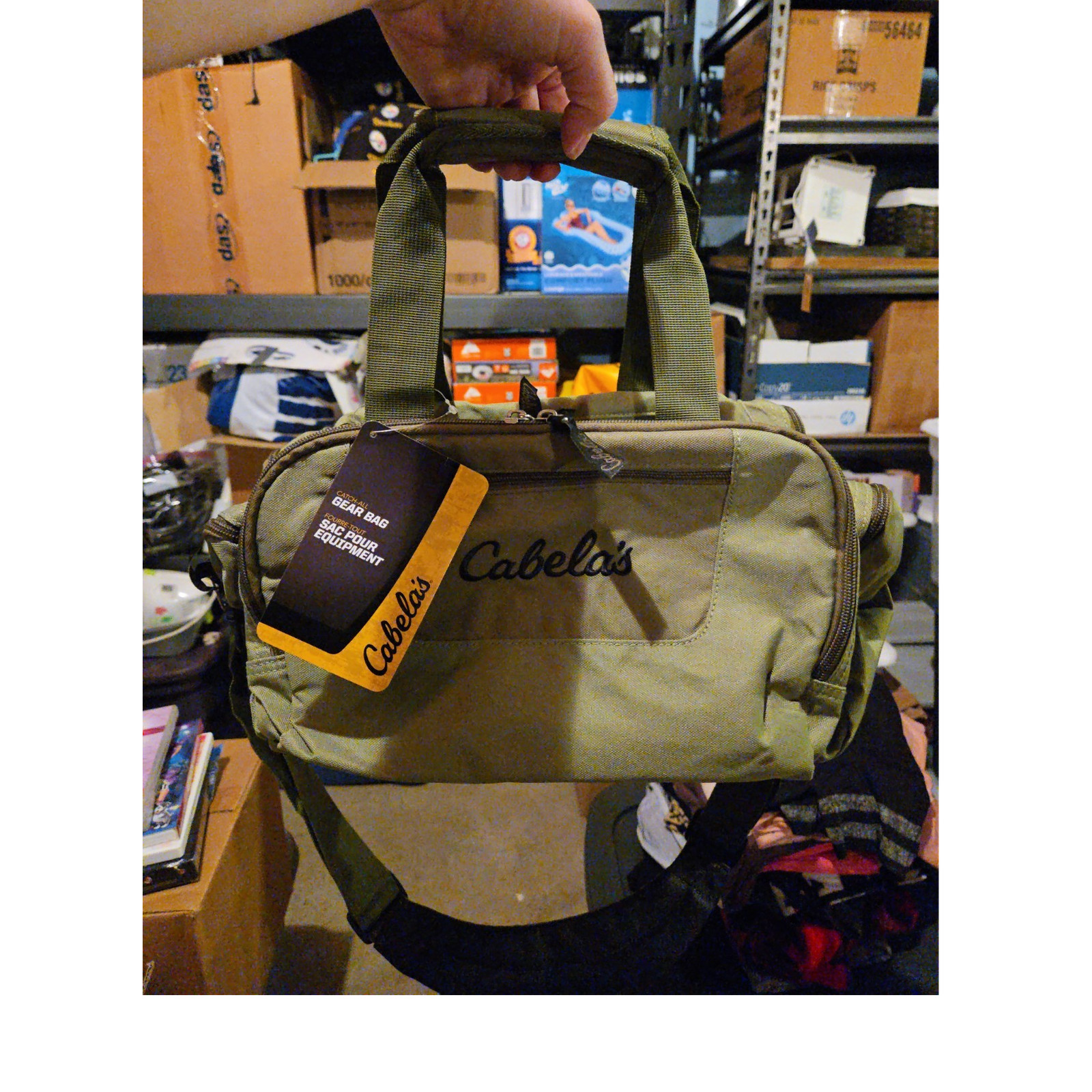 Cabela’s Duffle Bag Green Men’s Zip Outer Pockets Outdoor Travel Casual